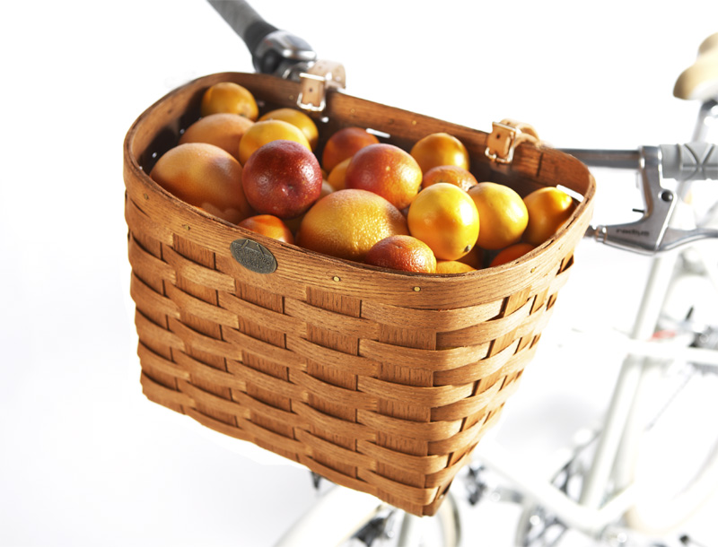 Einsgut bicycle basket retro baker basket bicycle basket wicker basket bicycle basket with two straps and lid